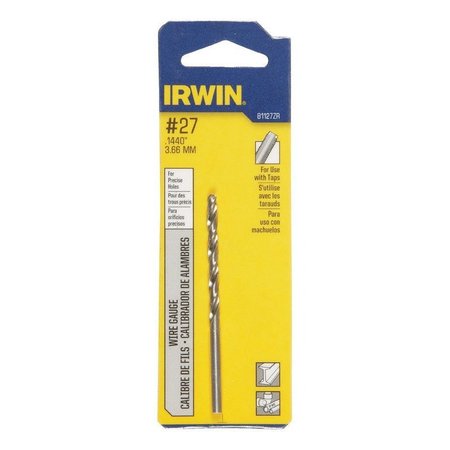 IRWIN #27 X 3 in. L High Speed Steel Wire Gauge Bit 1 pc 81127ZR